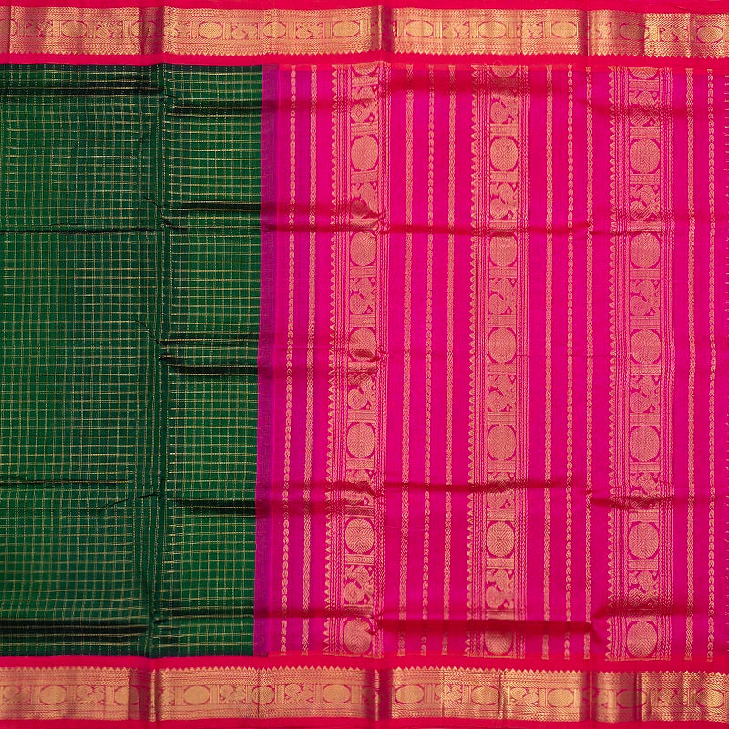 Hayagrivas Bottle Green Pure Silk Cotton Saree SSCBF56E5-12