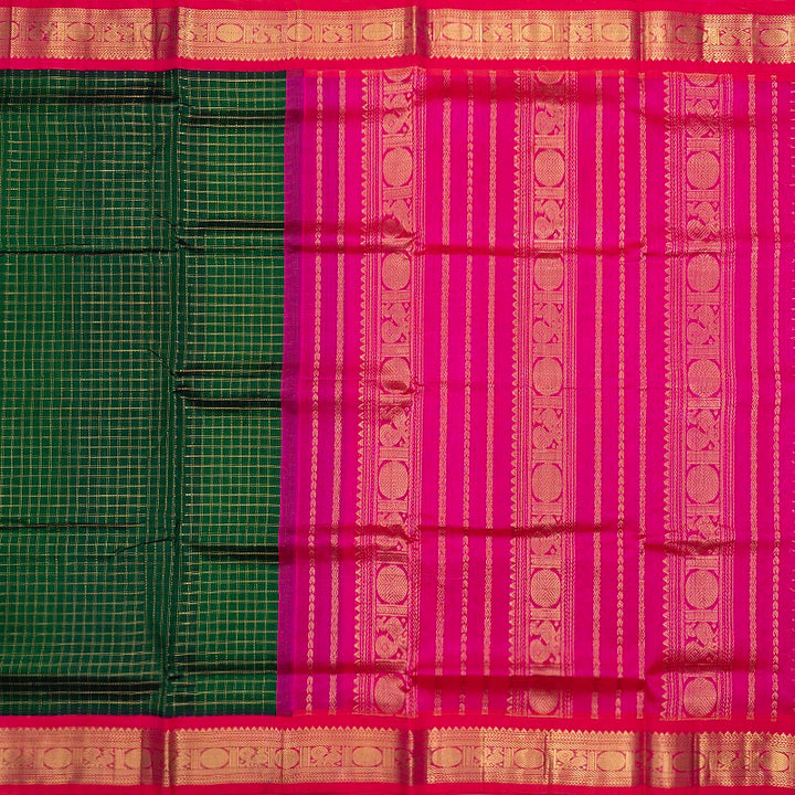 Hayagrivas Bottle Green Pure Silk Cotton Saree SSCBF56E5-12
