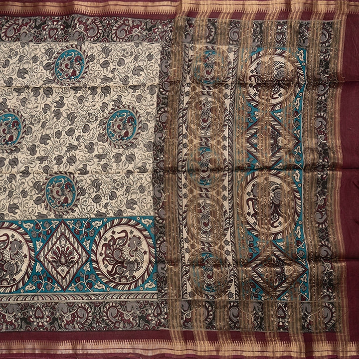 Hayagrivas Sandal Fancy Cotton Saree KBE1905L2-1