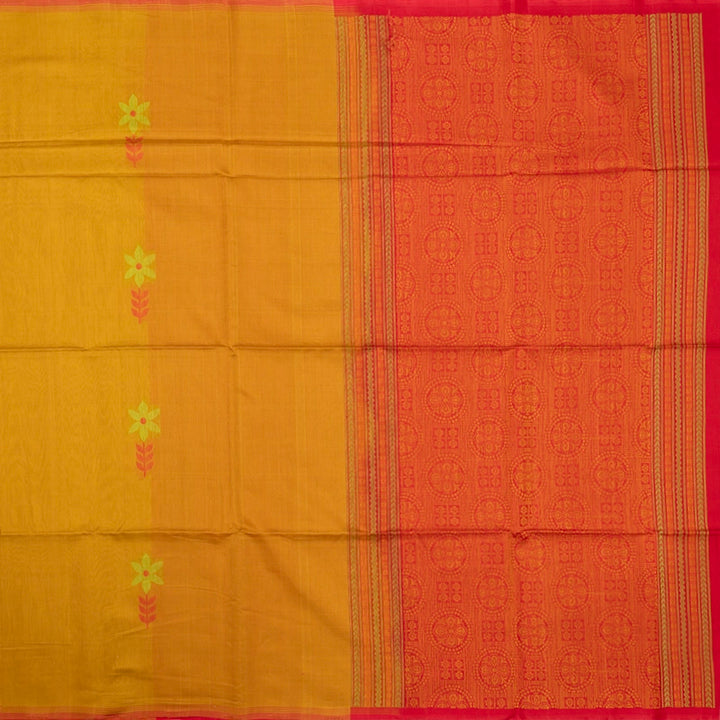 Hayagrivas Mustard Kora Silk Cotton Saree KSBE92A10-8