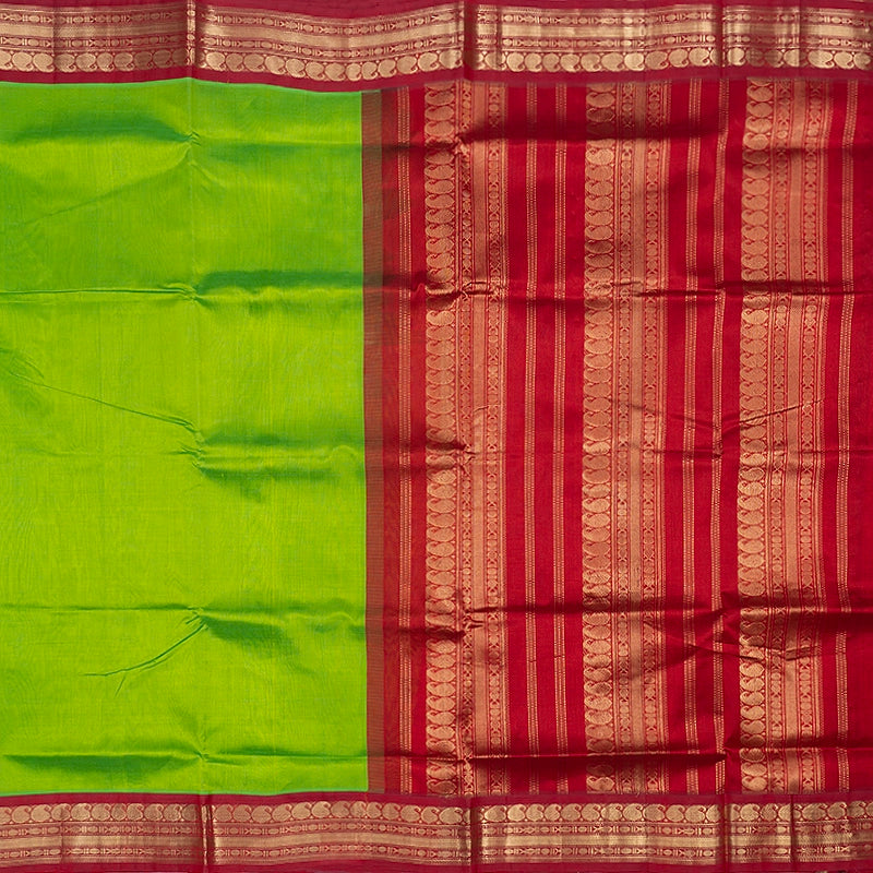 Hayagrivas Parrot Green Pure Silk Cotton Saree SSCBF34D1-5