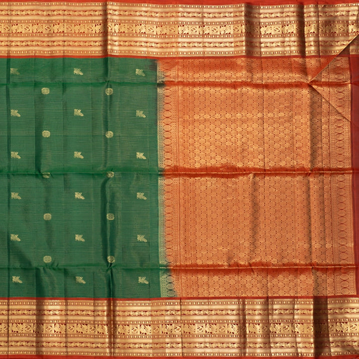 Hayagrivas Bottle Green Handloom Soft Silk Saree KBF533G2-2