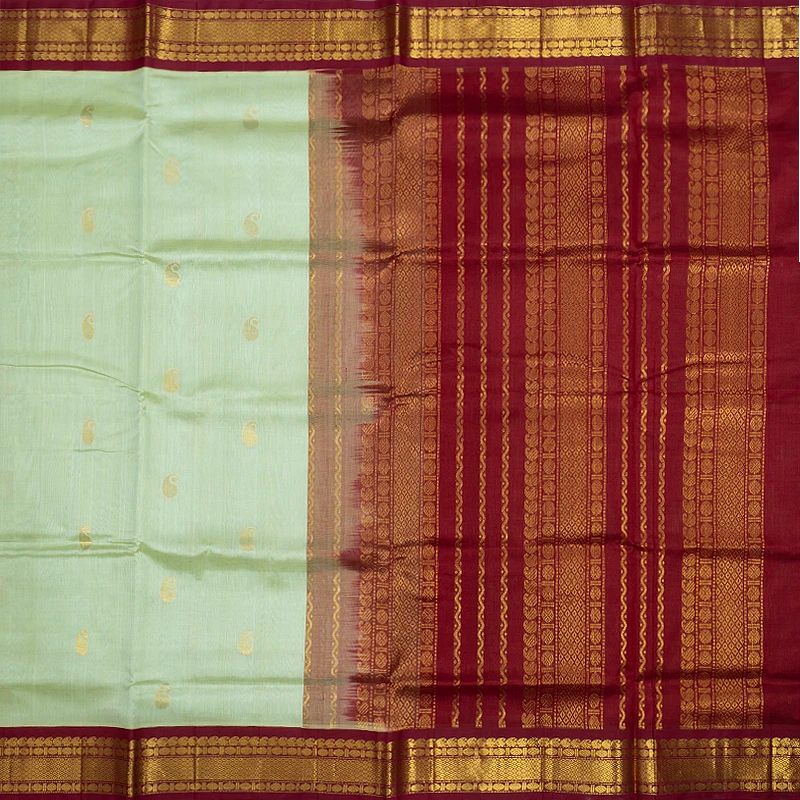 Hayagrivas Pista Green Pure Silk Cotton Saree SSCBF16D1-17