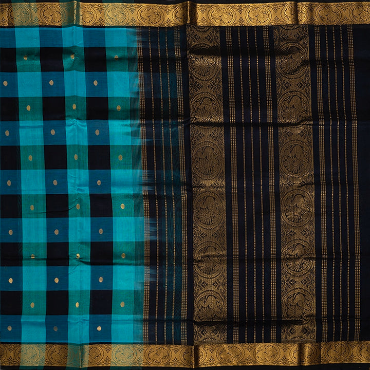 Hayagrivas Multicolour Checks Pure Silk Cotton Saree SSCBF53E5-10