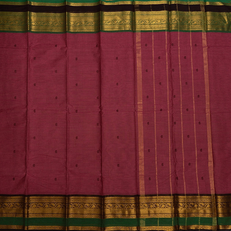 Hayagrivas Rosewood Pink Handloom Chettinad Cotton Saree KSBE2H5-2