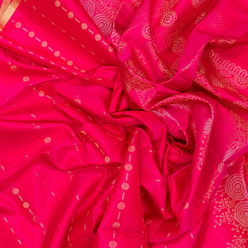Hayagrivas Redish Pink Handloom Soft Silk Saree KSBE85A36-1