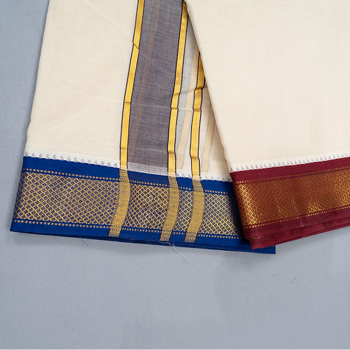 Hayagrivas Handloom 9*5 Cotton Dhoti KBE2501C3-1