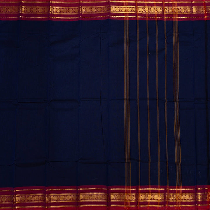 Hayagrivas Navy Blue Handloom Chettinad Cotton Saree KSBE1H2-24