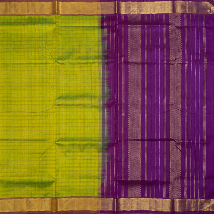 Hayagrivas Fluorescent Green Pure Silk Cotton Saree SSCBF53E9-2