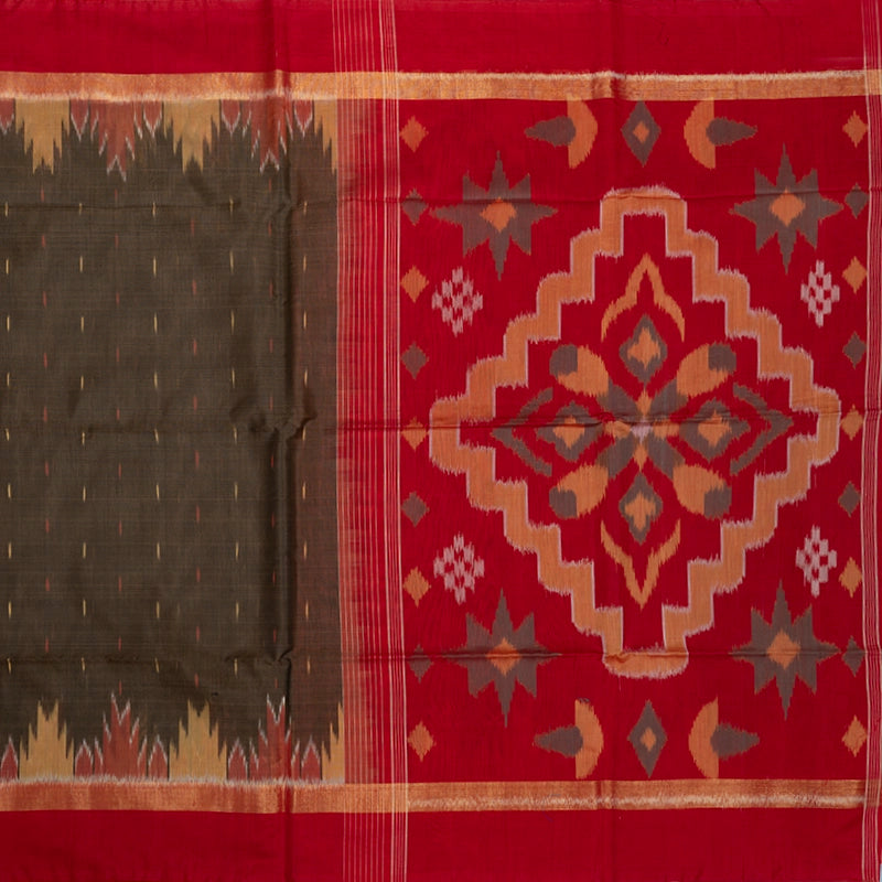 Hayagrivas Honey Shade Ikkat Kora Silk Cotton Saree KBE2274B1-4