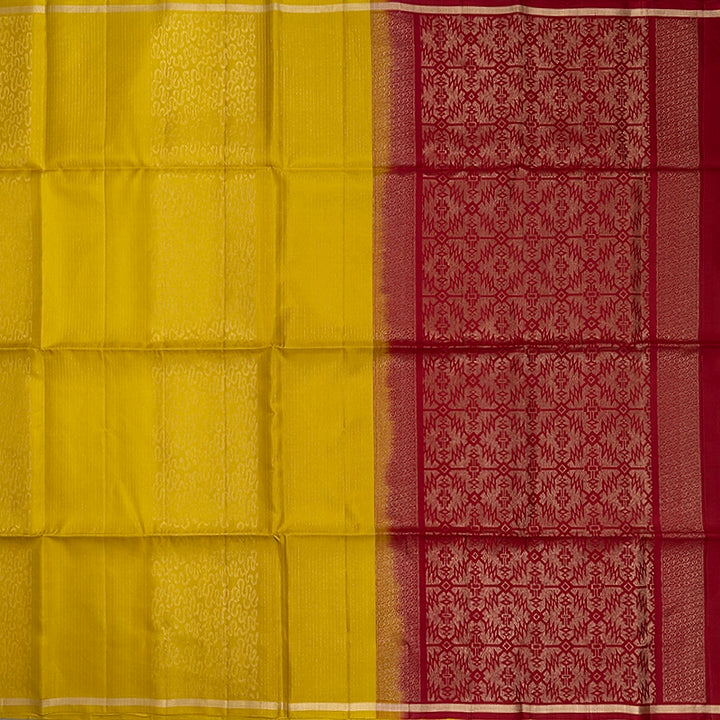 Hayagrivas Lemon Yellow Handloom Soft Silk Saree KSBE20I3-4