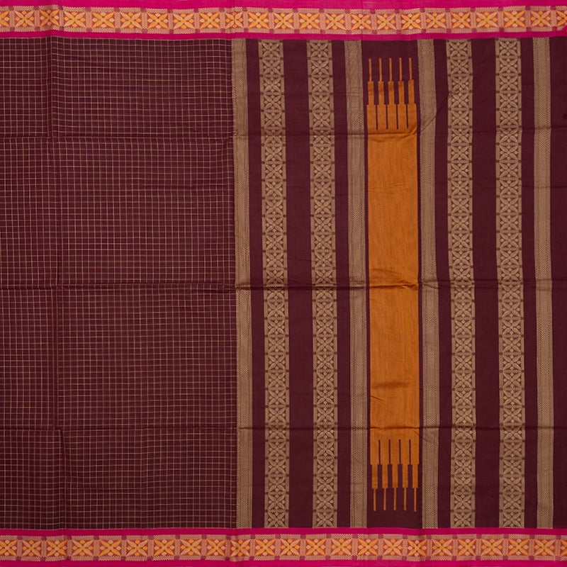 Hayagrivas Burgundy Handloom Kanchi Cotton Saree SSCBF104F2-2