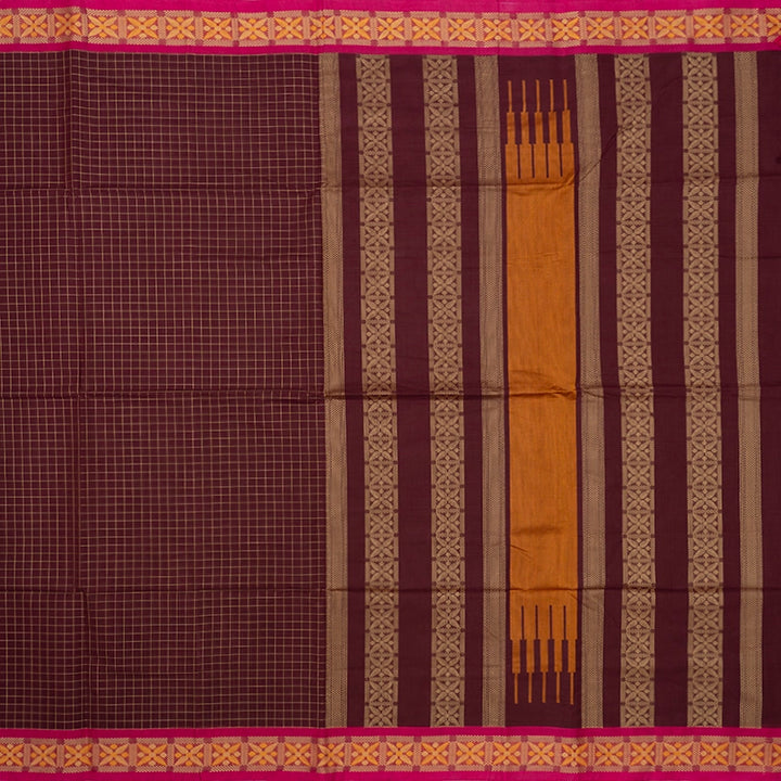 Hayagrivas Burgundy Handloom Kanchi Cotton Saree SSCBF104F2-2