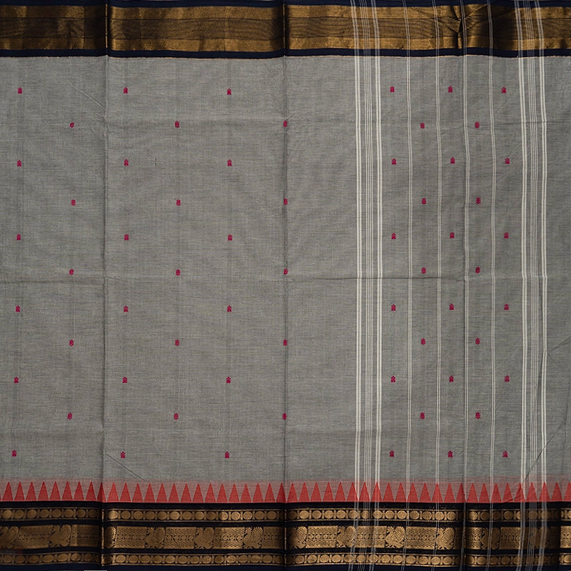 Hayagrivas Grey Handloom Chettinad Cotton Saree KBE2156A4-28
