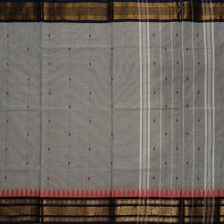 Hayagrivas Grey Handloom Chettinad Cotton Saree KBE2156A4-28