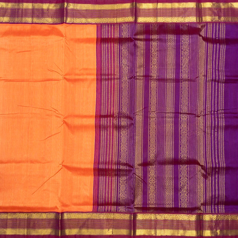 Hayagrivas Peach Orange Pure Silk Cotton Saree SSCBF34D1-9
