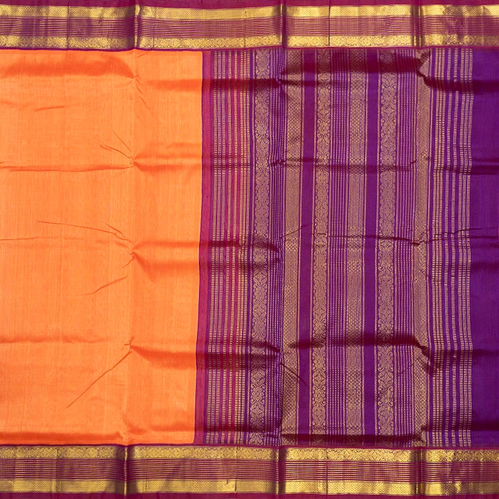 Hayagrivas Peach Orange Pure Silk Cotton Saree SSCBF34D1-9