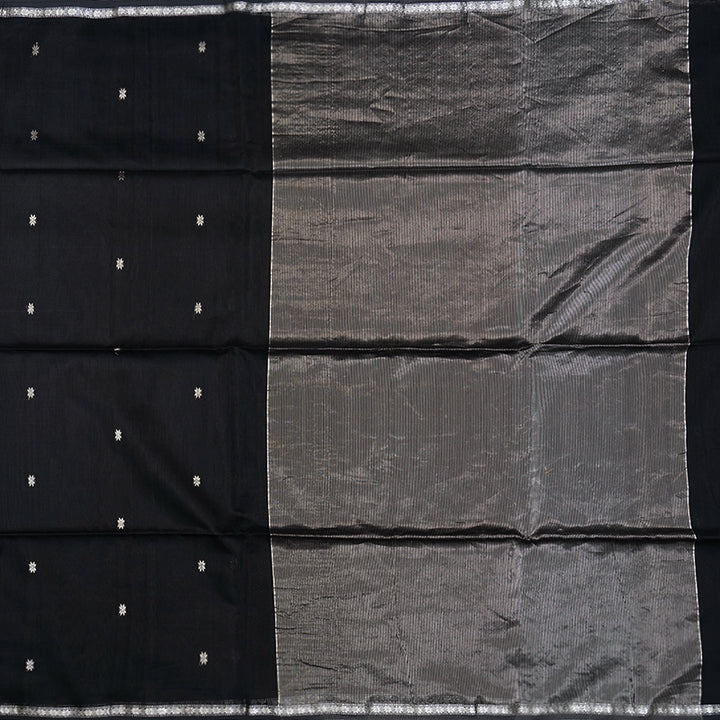 Hayagrivas Black Kora Silk Cotton Saree KSBE125C3-4