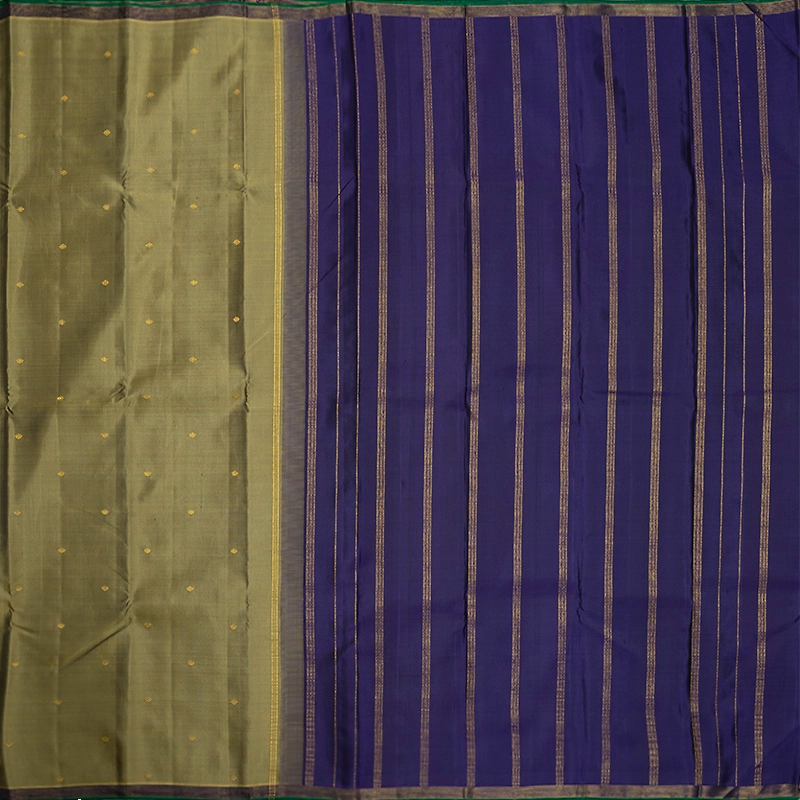 Hayagrivas Handloom Sage Green Kanjivaram Silk Saree KBF394F3-1