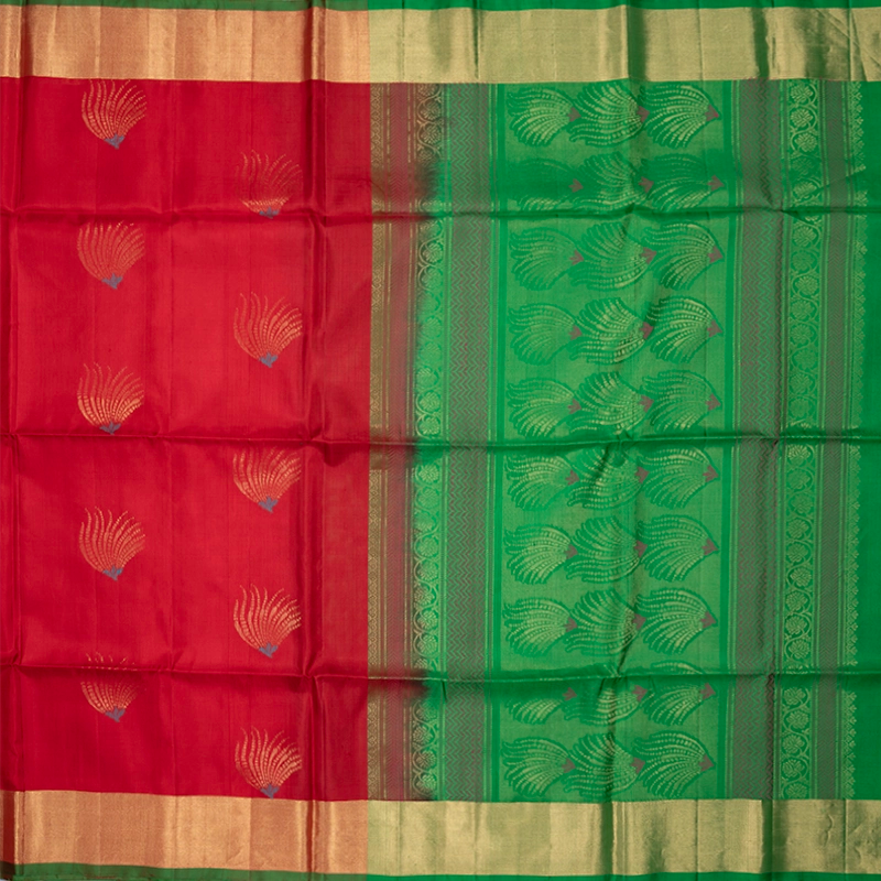 Hayagrivas Red Handloom Soft Silk Saree KBF501F1-4