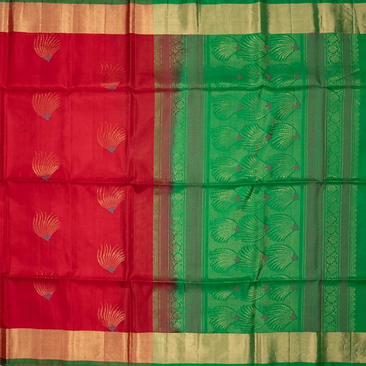Hayagrivas Red Handloom Soft Silk Saree KBF501F1-4