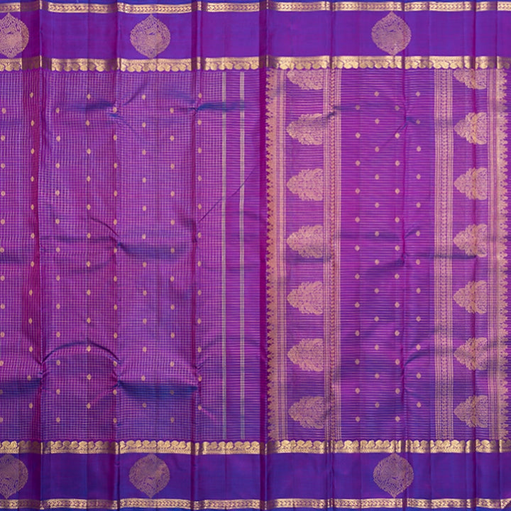 Hayagrivas Handloom Purple Kanjivaram Silk Saree KBF742H11-1