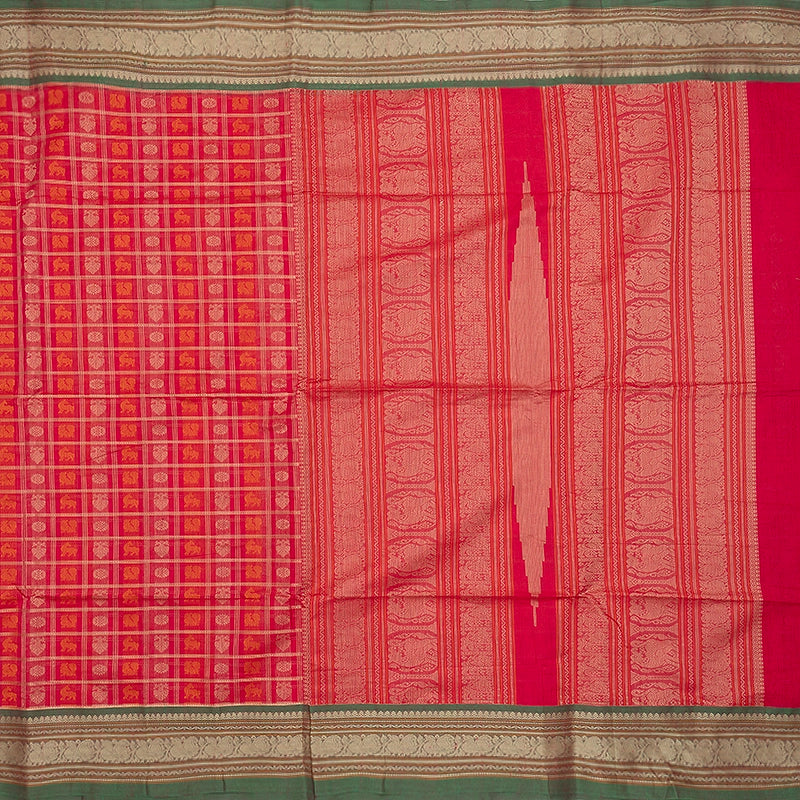 Hayagrivas Pink Handloom Kanchi Cotton Saree SSCBF132H16-1
