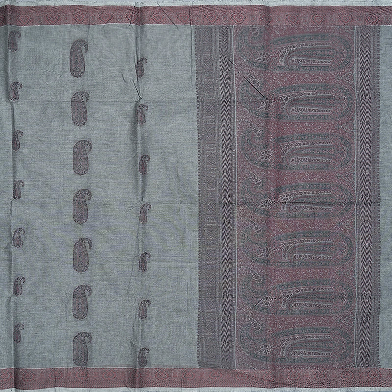 Hayagrivas Grey Handloom Kanchi Cotton Saree SSCBF132H3-1