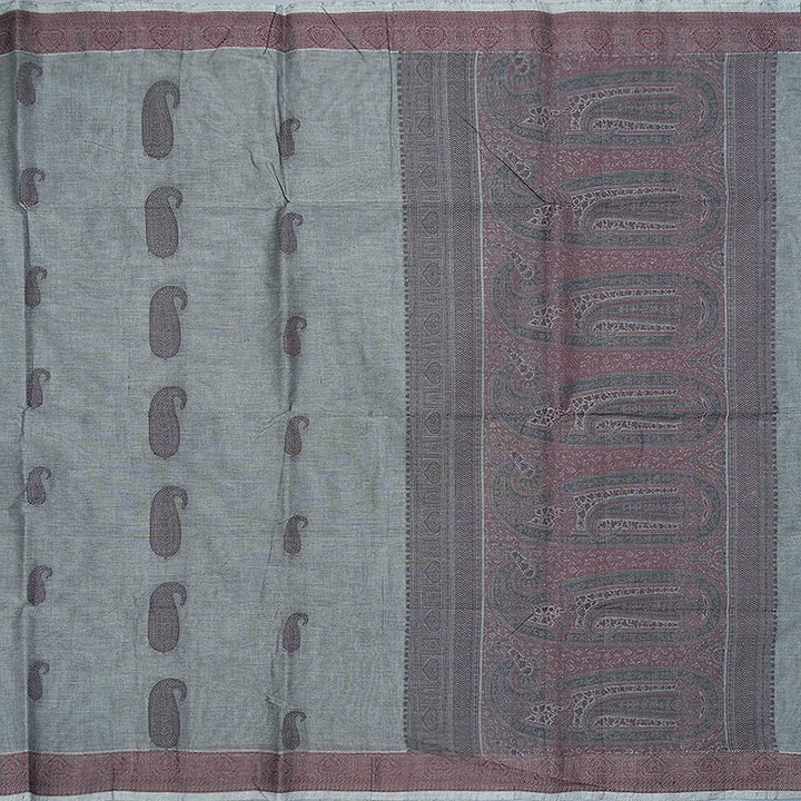 Hayagrivas Grey Handloom Kanchi Cotton Saree SSCBF132H3-1