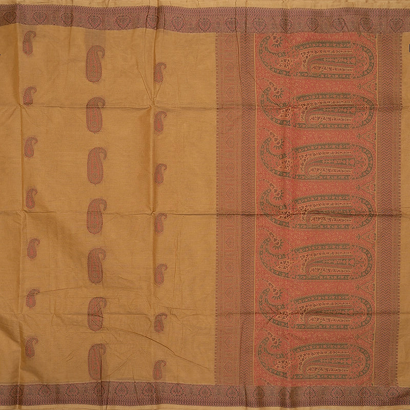 Hayagrivas Khaki Brown Handloom Kanchi Cotton Saree SSCBF132H3-2