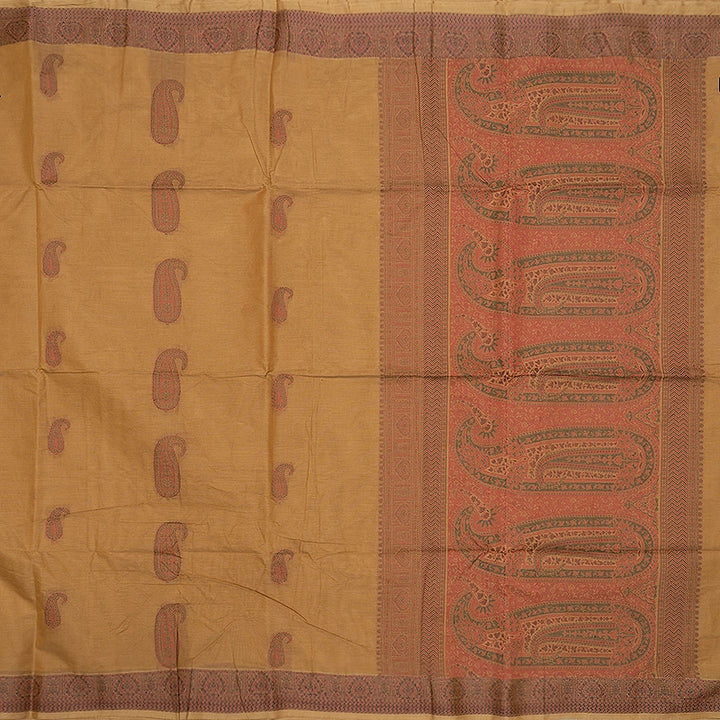 Hayagrivas Khaki Brown Handloom Kanchi Cotton Saree SSCBF132H3-2