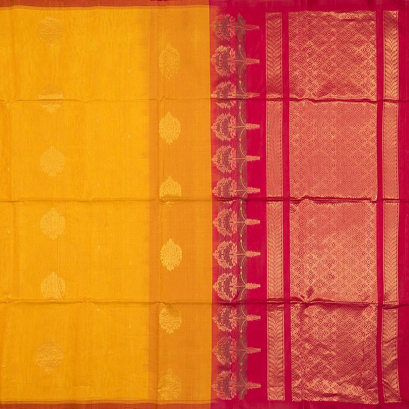 Hayagrivas Mango Yellow Kora Silk Cotton Saree SSCBF156H2-36