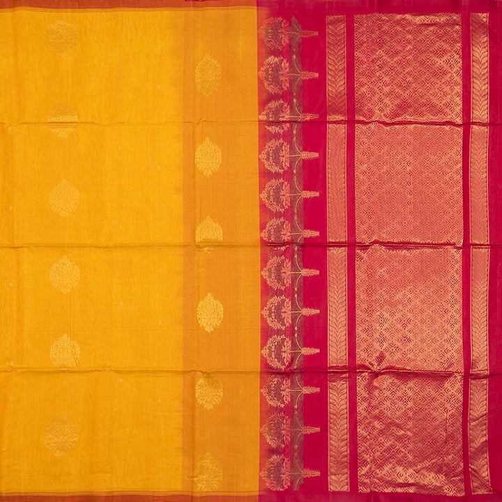 Hayagrivas Mango Yellow Kora Silk Cotton Saree SSCBF156H2-36