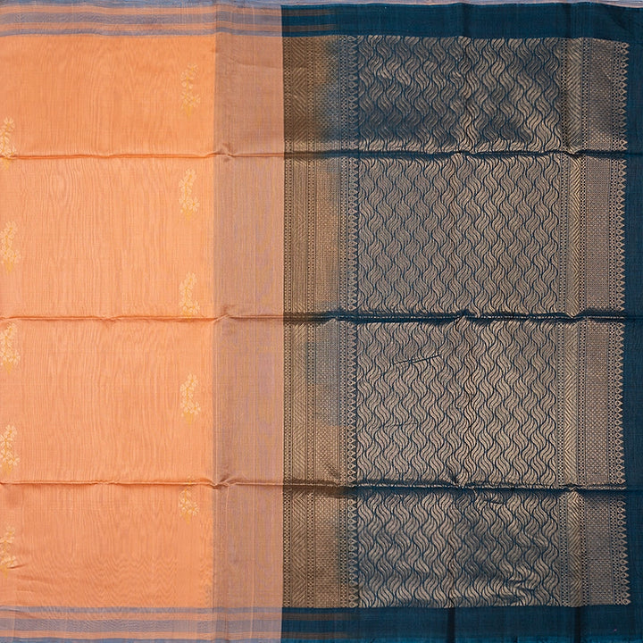 Hayagrivas Peach Orange Kora Silk Cotton Saree SSCBF156H2-47