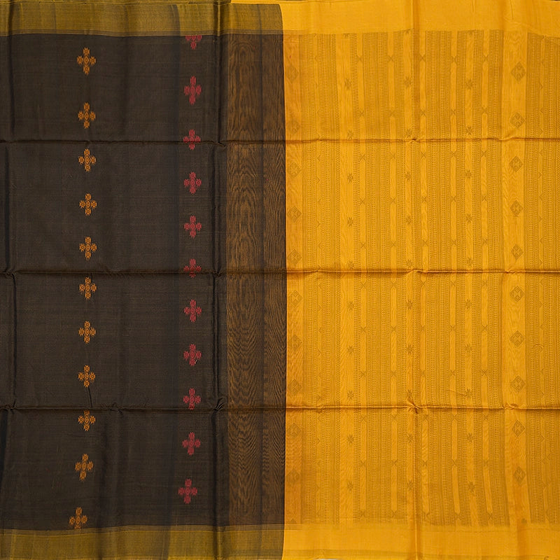 Hayagrivas Brown Kora Silk Cotton Saree SSCBF156H2-5