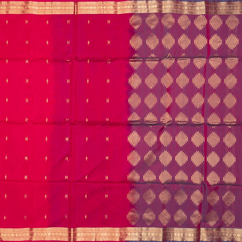 Hayagrivas Rani Pink Kora Silk Cotton Saree SSCBF156H5-9