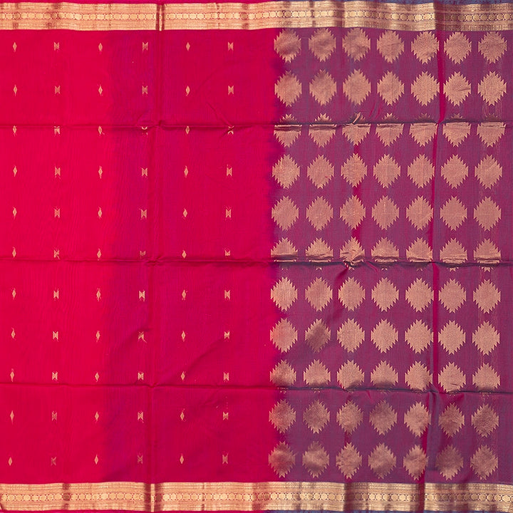 Hayagrivas Rani Pink Kora Silk Cotton Saree SSCBF156H5-9