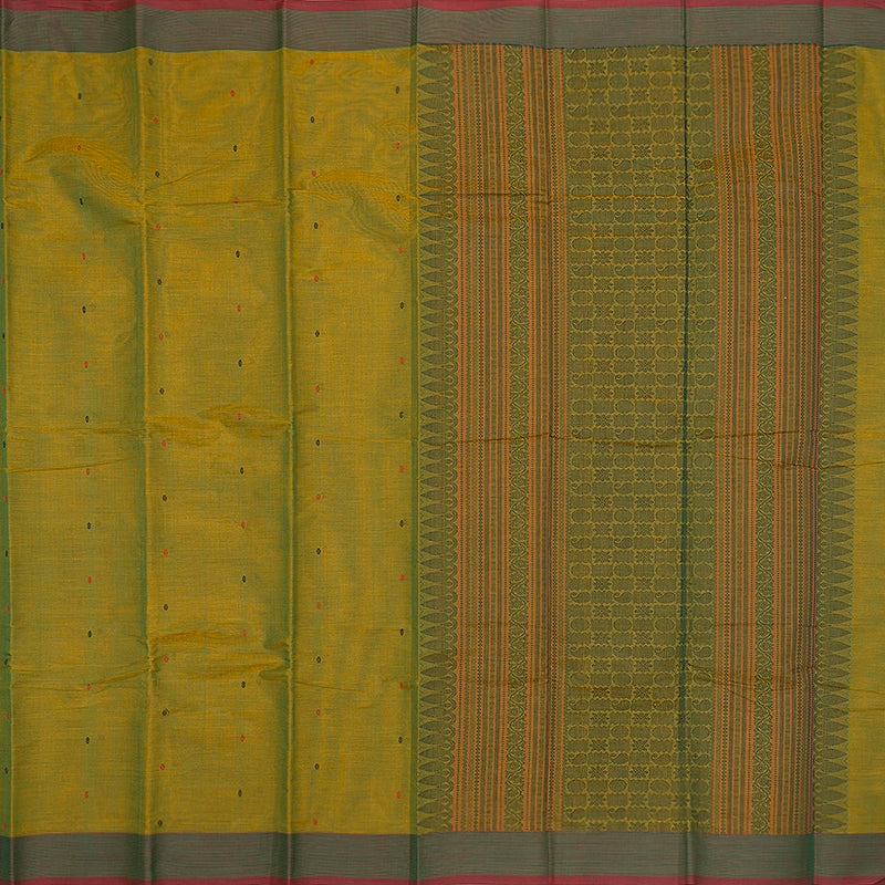 Hayagrivas Sampanga Green Handloom Kanchi Cotton Saree SSCBF177I1-3