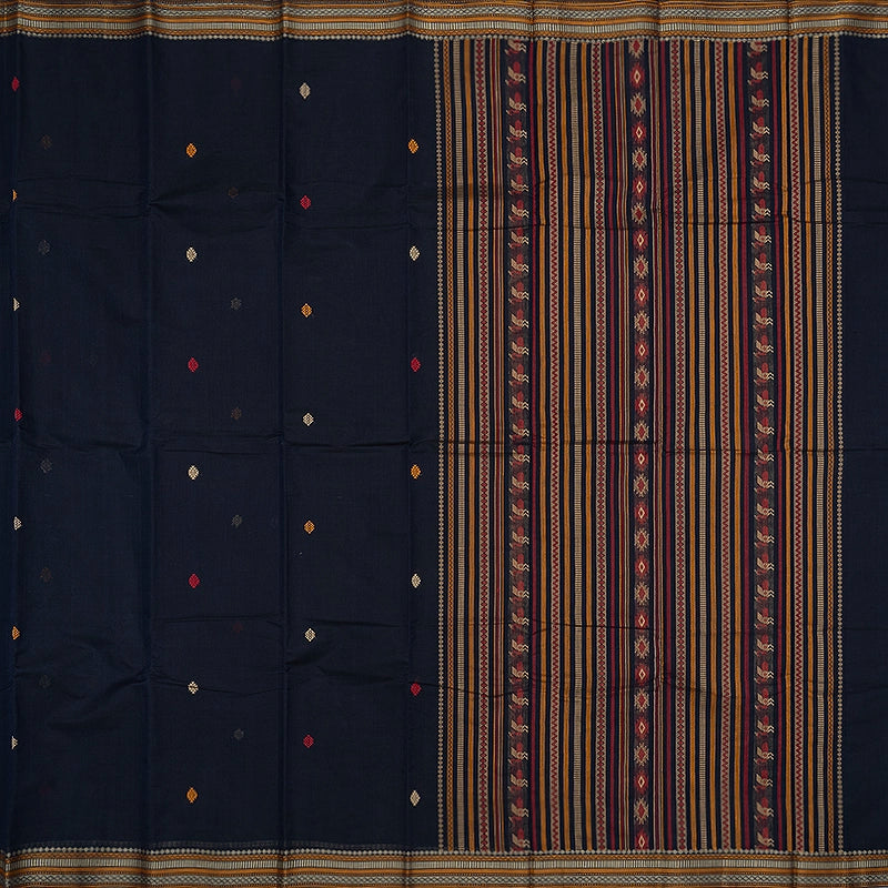 Hayagrivas Navy Blue Handloom Kanchi Cotton Saree SSCBF177I1-5