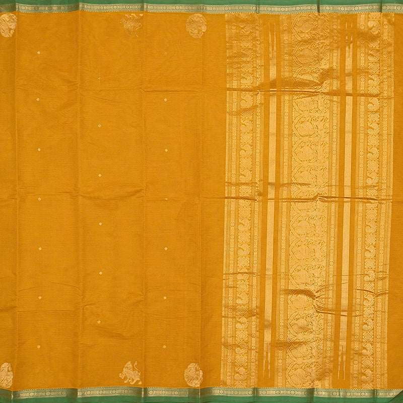Hayagrivas Turmeric Yellow Handloom Kanchi Cotton Saree SSCBF177I6-1