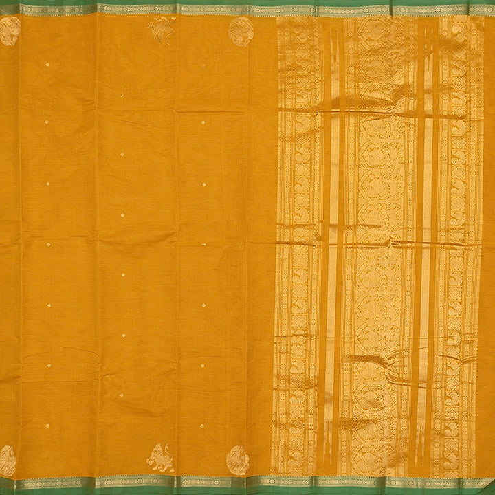 Hayagrivas Turmeric Yellow Handloom Kanchi Cotton Saree SSCBF177I6-1