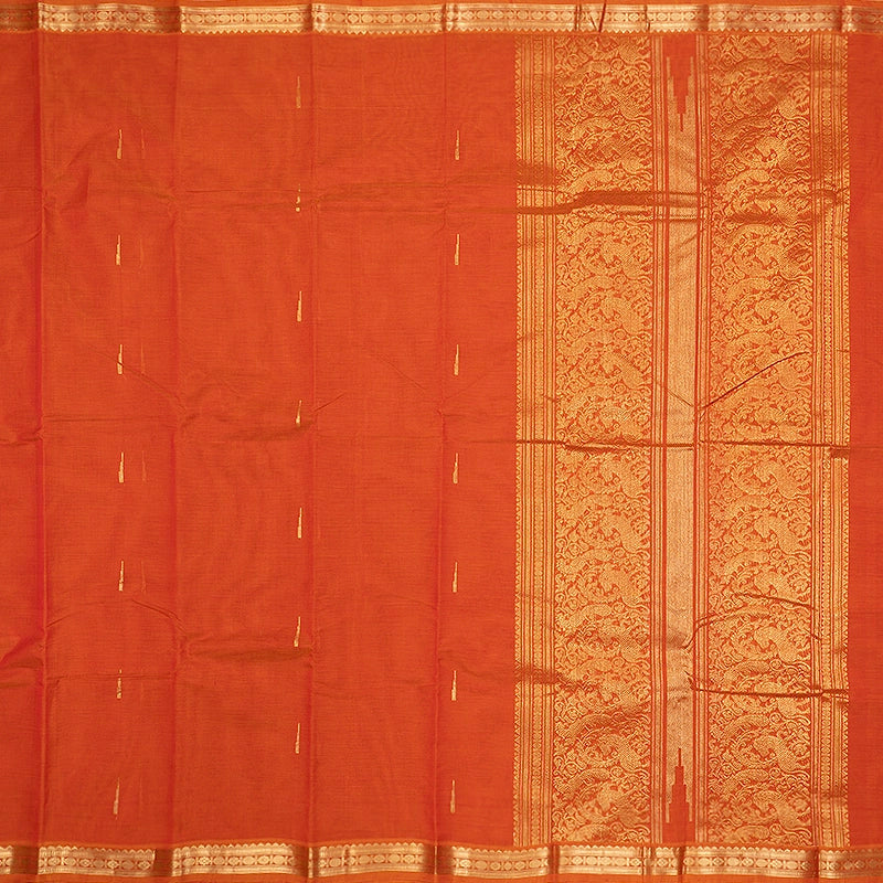 Hayagrivas Orange Handloom Kanchi Cotton Saree SSCBF177I6-18
