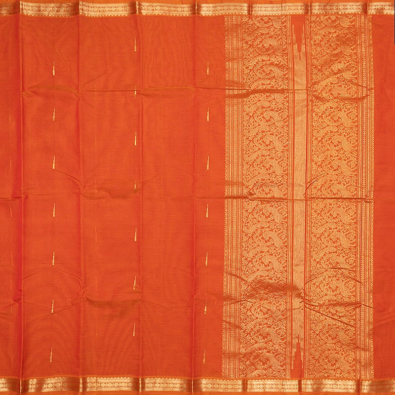 Hayagrivas Orange Handloom Kanchi Cotton Saree SSCBF177I6-9