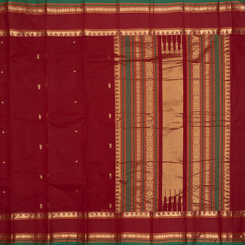 Hayagrivas Maroon Handloom Kanchi Cotton Saree SSCBF177I7-7