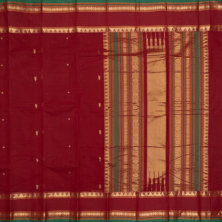 Hayagrivas Maroon Handloom Kanchi Cotton Saree SSCBF177I7-7