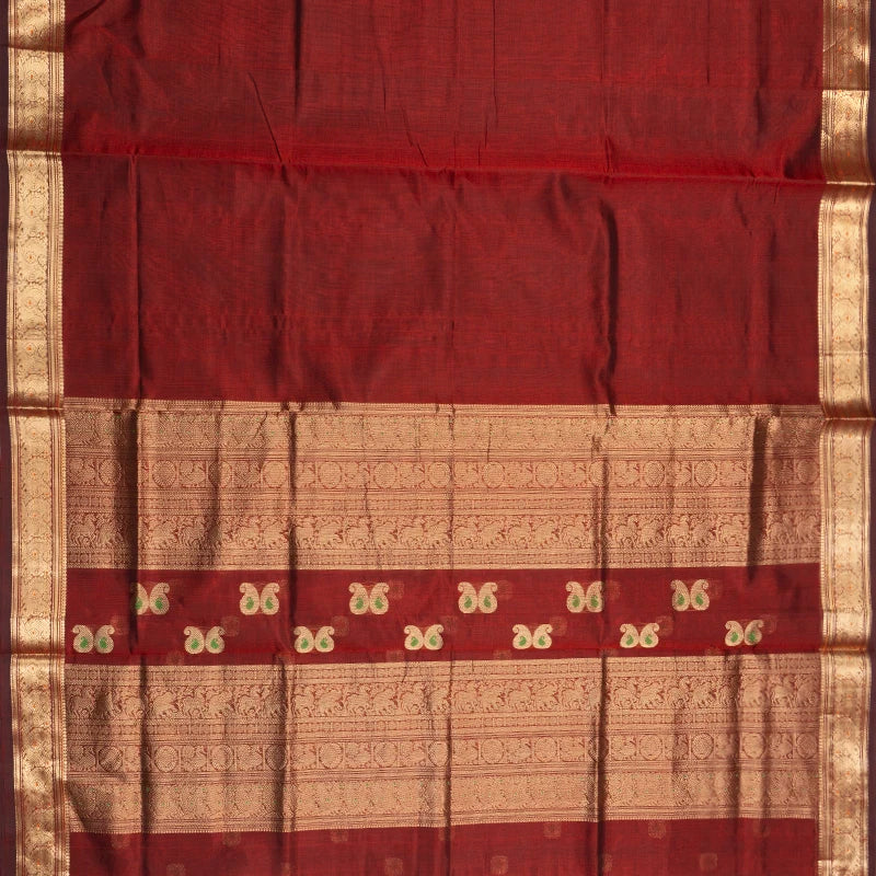 Hayagrivas Maroon Kanchi Silk Cotton Saree SSCBF179I7-9