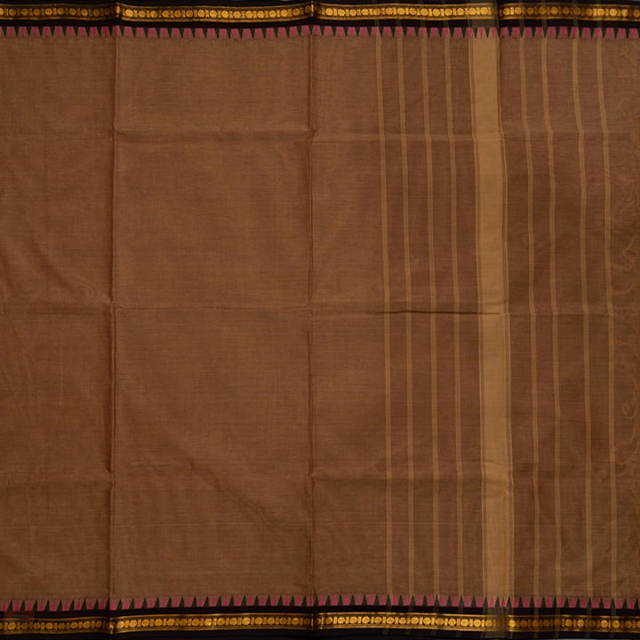 Hayagrivas Light Brown Handloom Chettinad Cotton Saree KBE2156A1-39