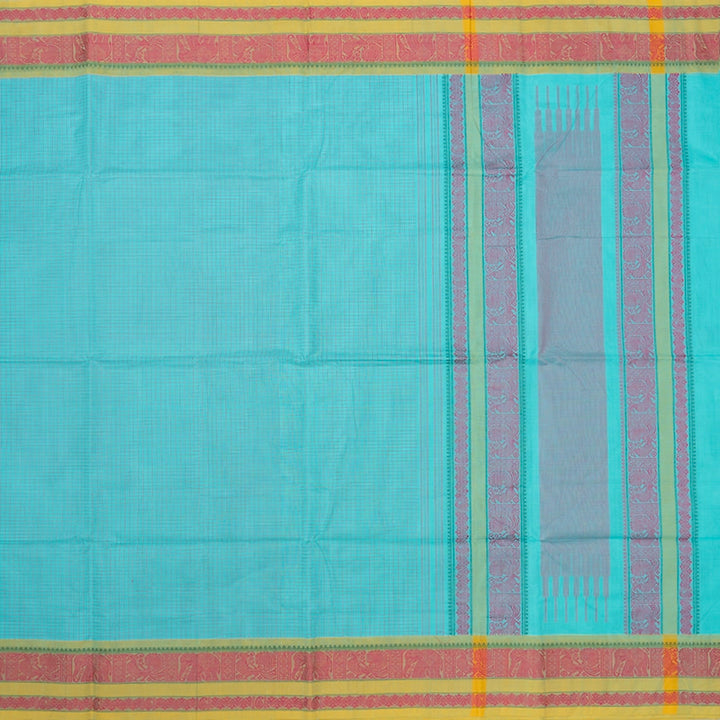 Hayagrivas Sea Blue Handloom Kanchi Cotton Saree SSCBF103F7-5