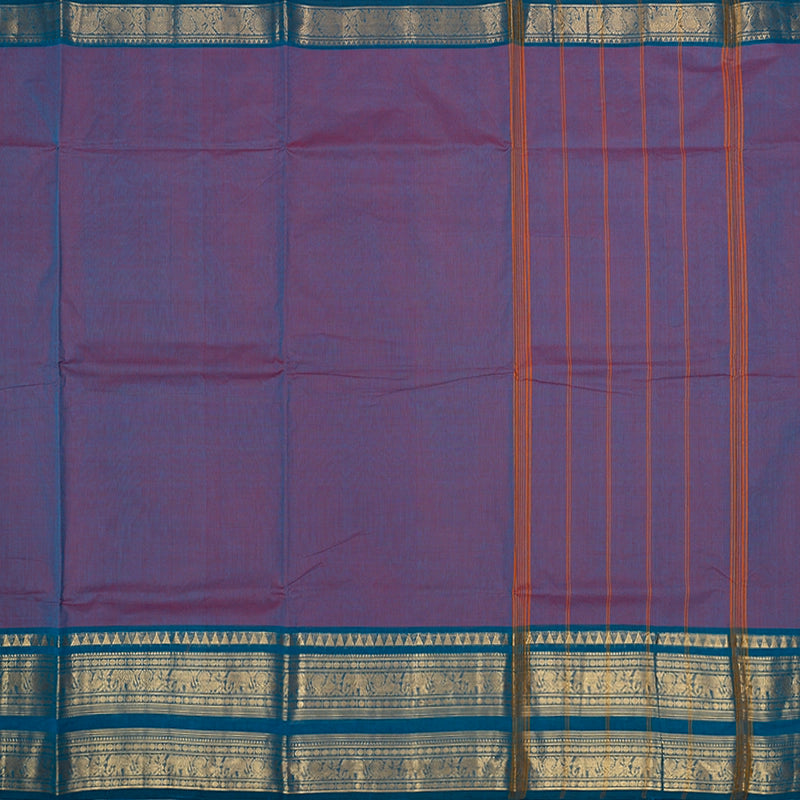 Hayagrivas Blue-Purple Handloom Chettinad Cotton Saree SSKBF87F1-63