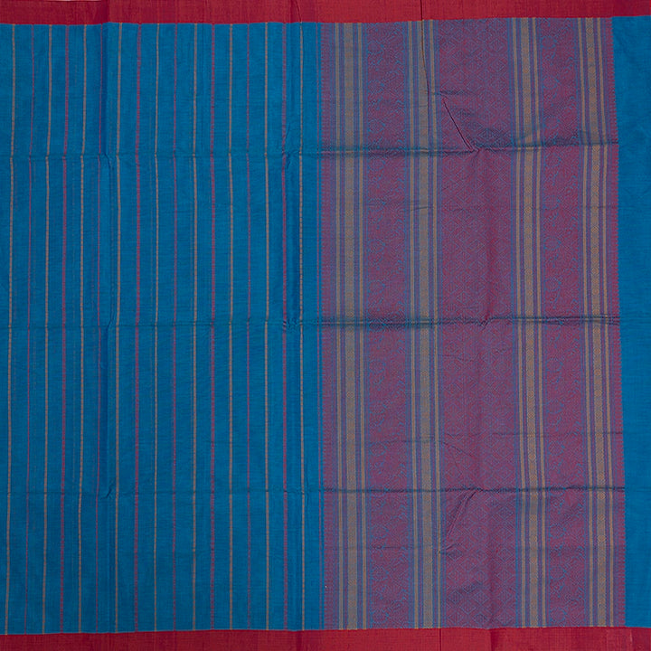 Hayagrivas Ananda Blue Handloom Kanchi Cotton Saree SSCBF103F1-6